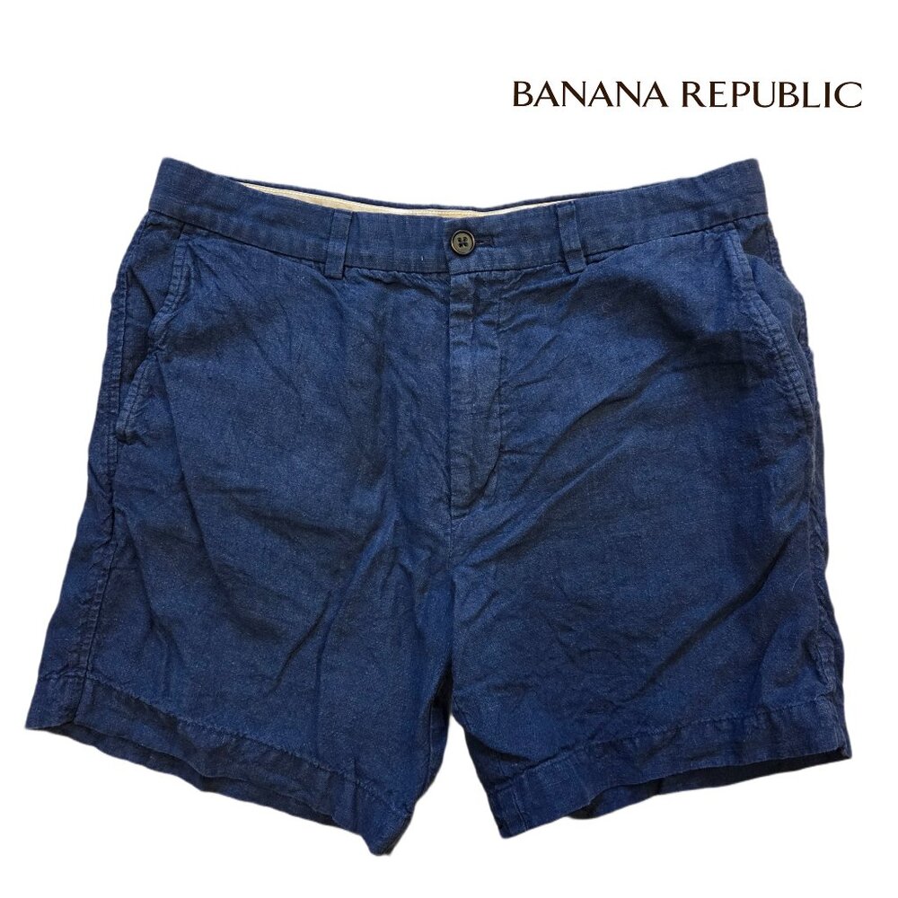Banana Republic Lino 7” Inseam, 33" Waist Linen Shorts – Men’s – Style 869184‑01